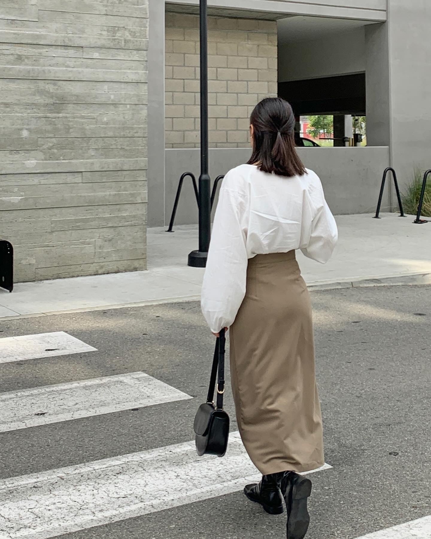 Side Tie Pintuck Skirt