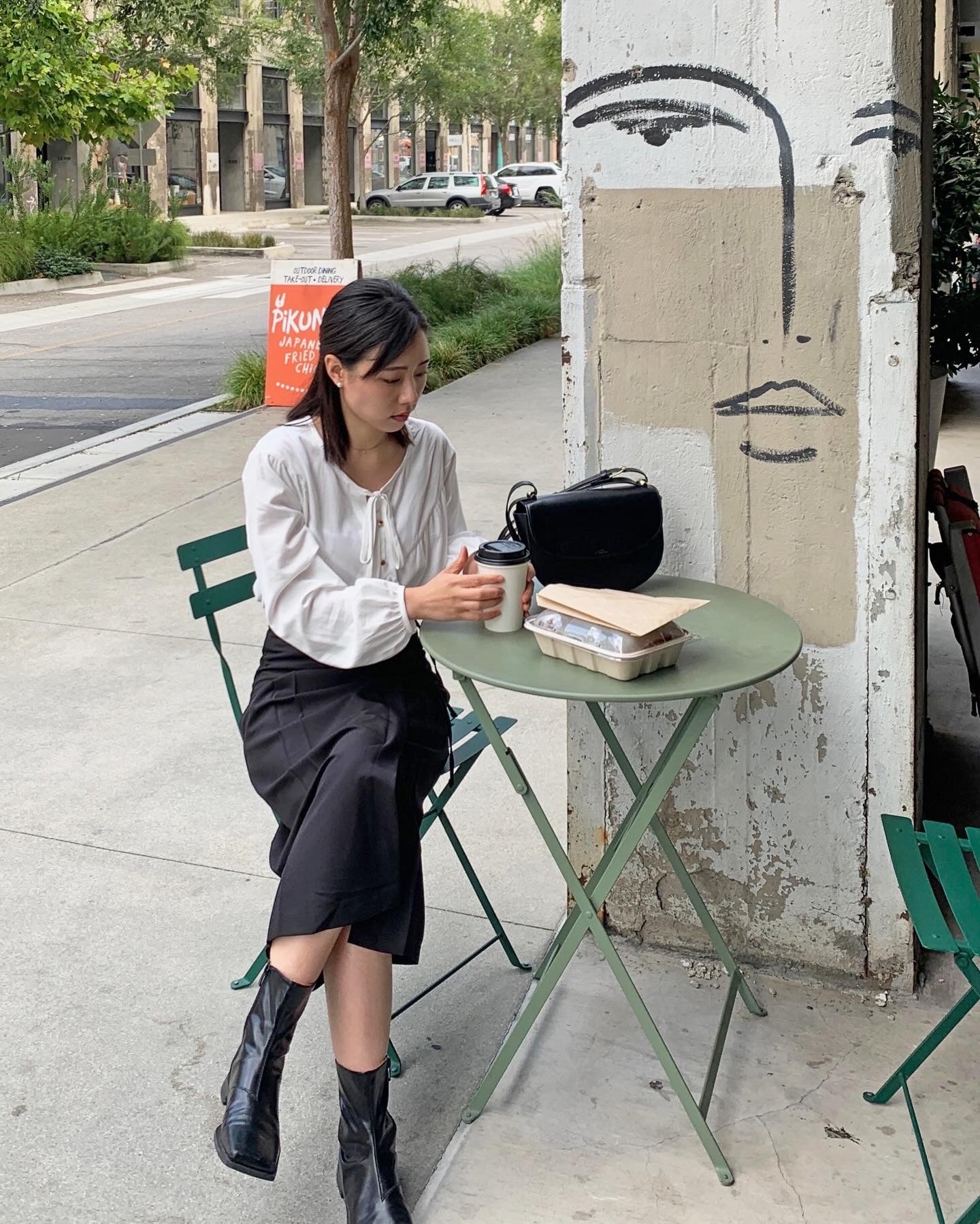 Side Tie Pintuck Skirt