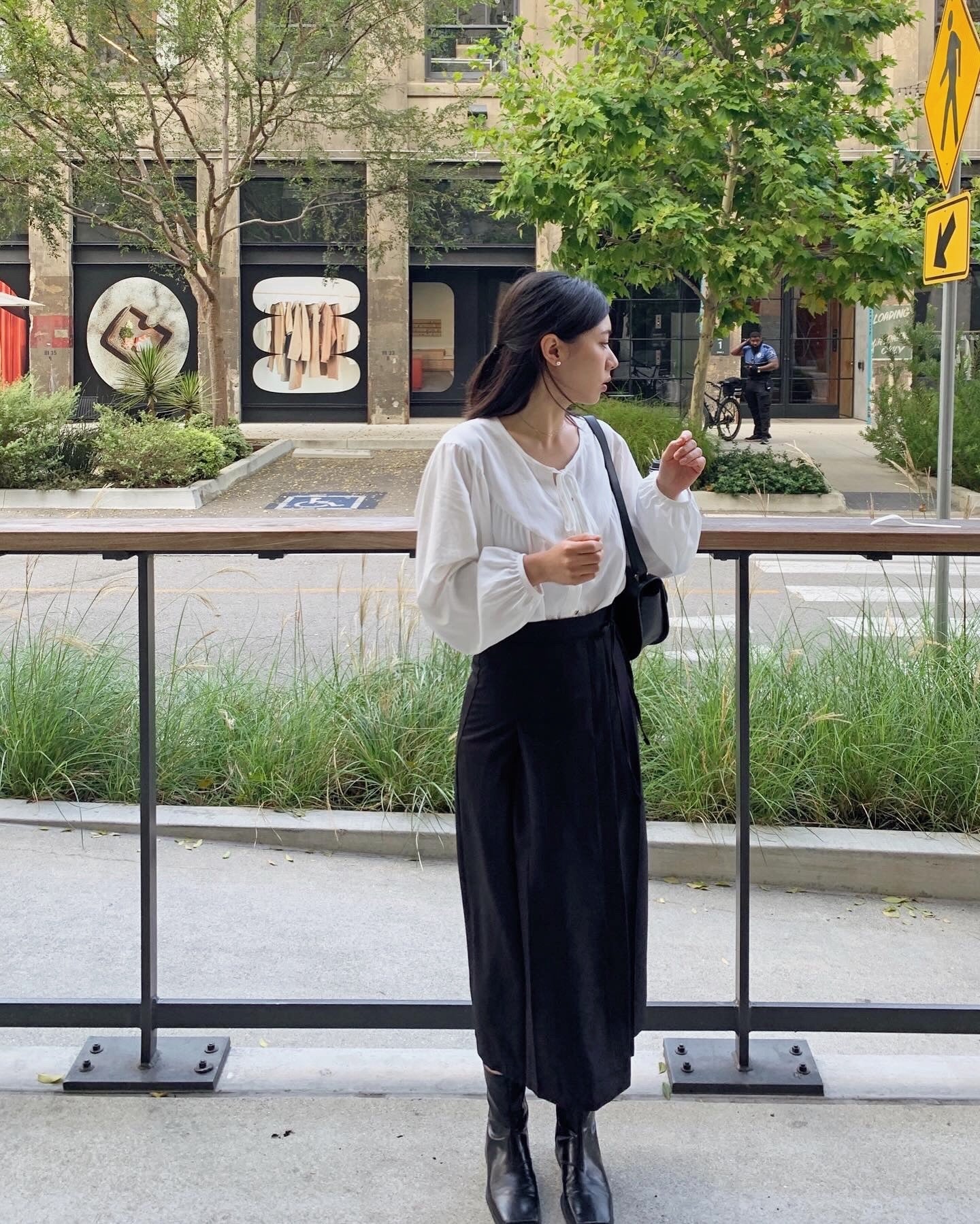 Side Tie Pintuck Skirt