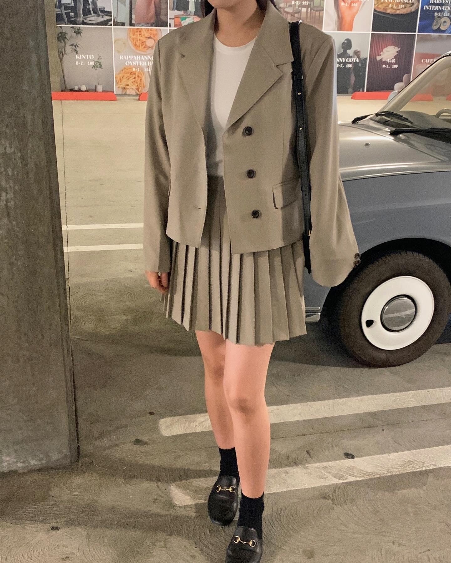 Notched Collar Blazer Jacket