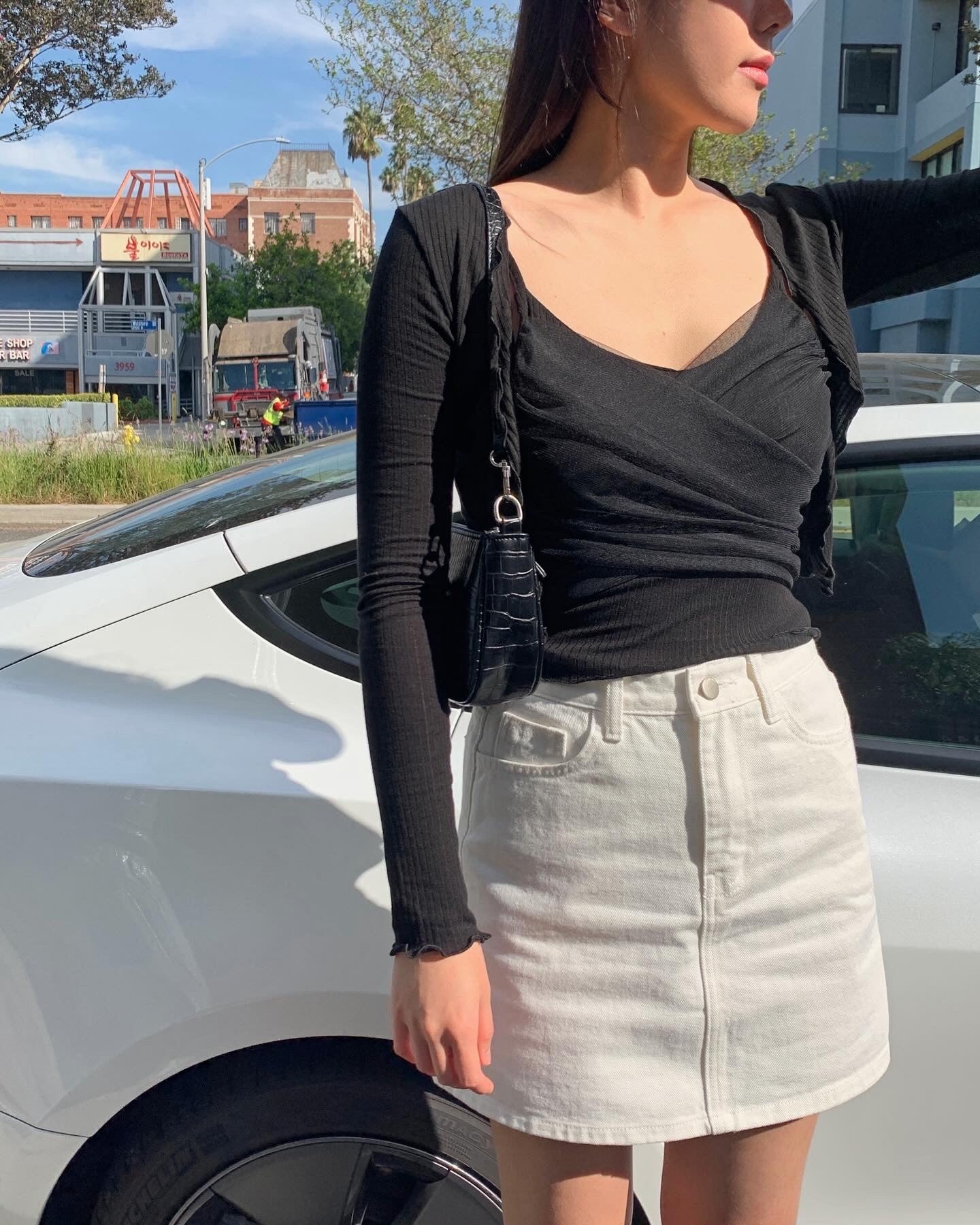 Mesh Tank Top Cardigan Set