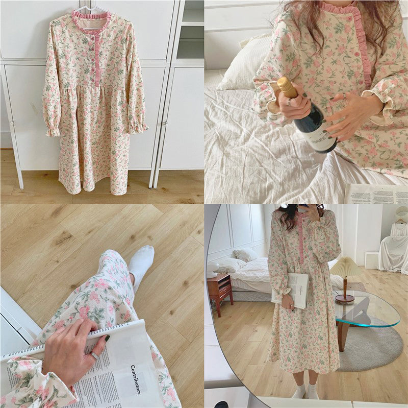 Pink Floral Pajama Dress