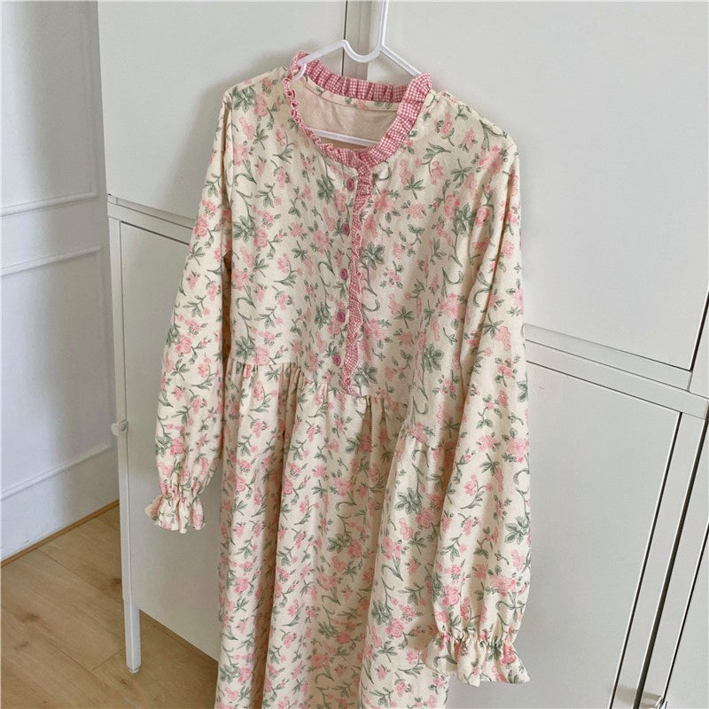 Pink Floral Pajama Dress