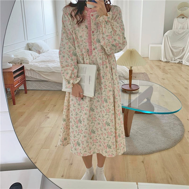 Pink Floral Pajama Dress