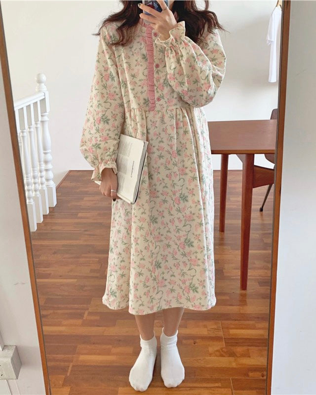 Pink Floral Pajama Dress