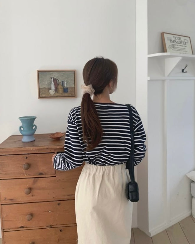 Slit Cotton Skirt