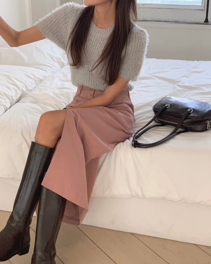 Slit Cotton Skirt