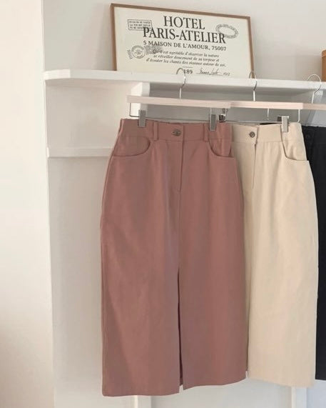 Slit Cotton Skirt