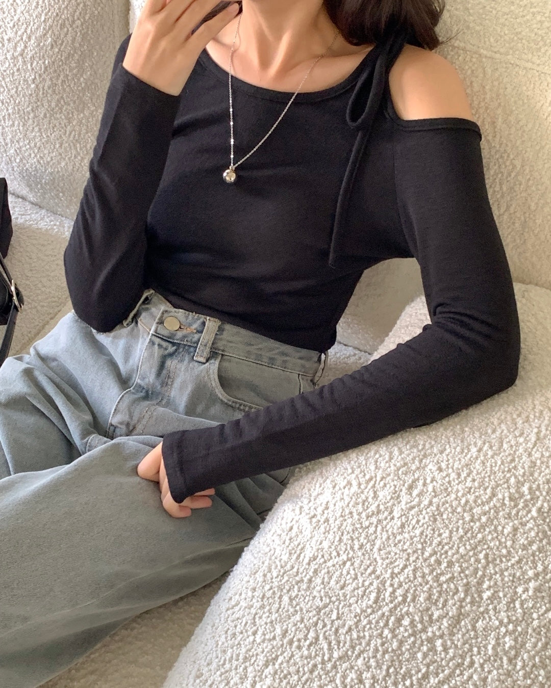 Open Shoulder Tie Top