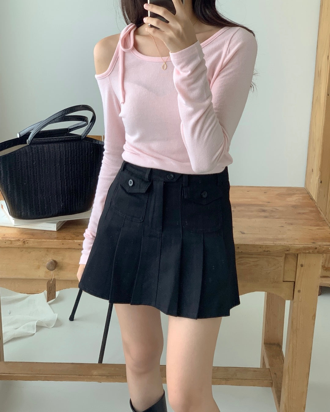 Open Shoulder Tie Top