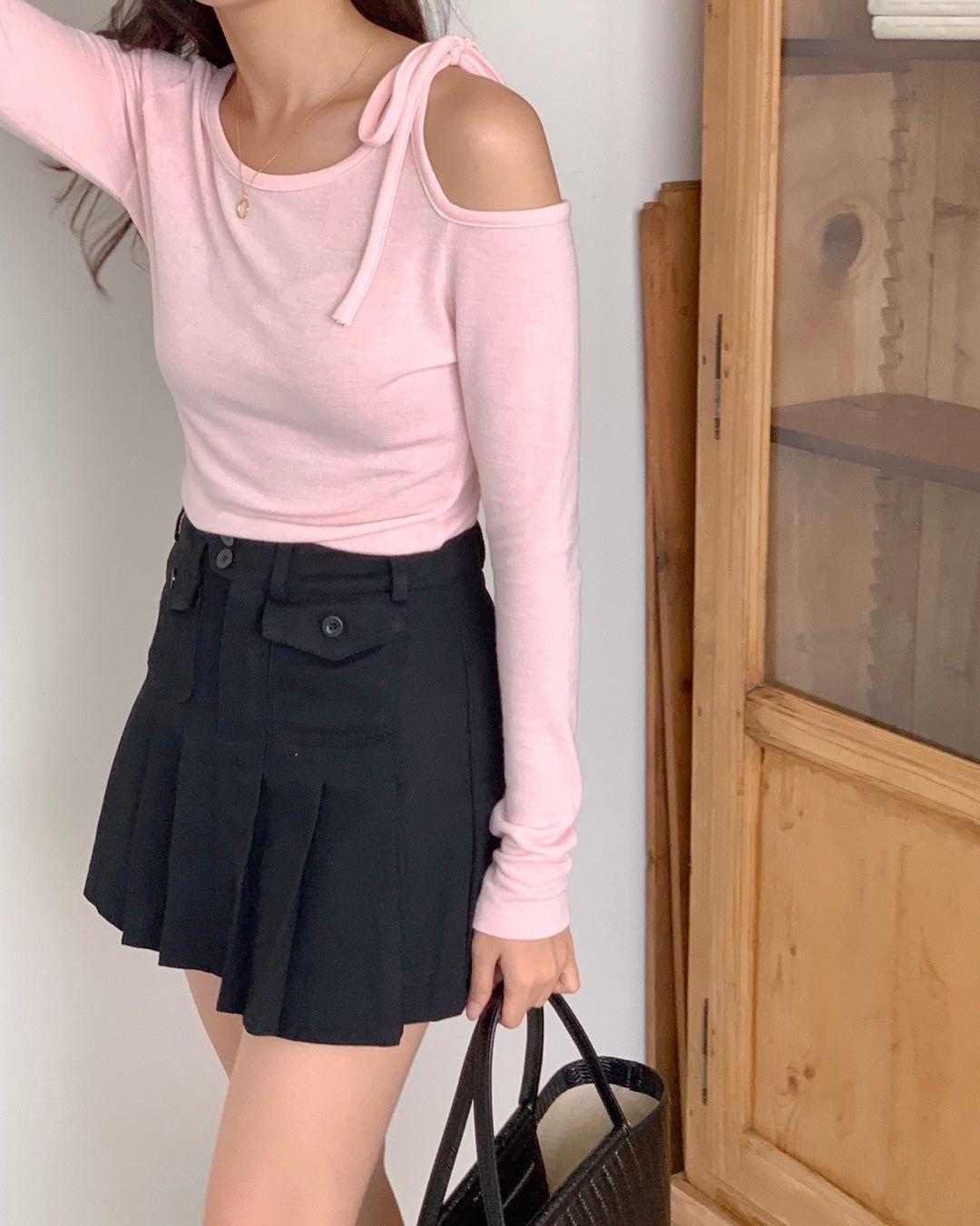 Open Shoulder Tie Top