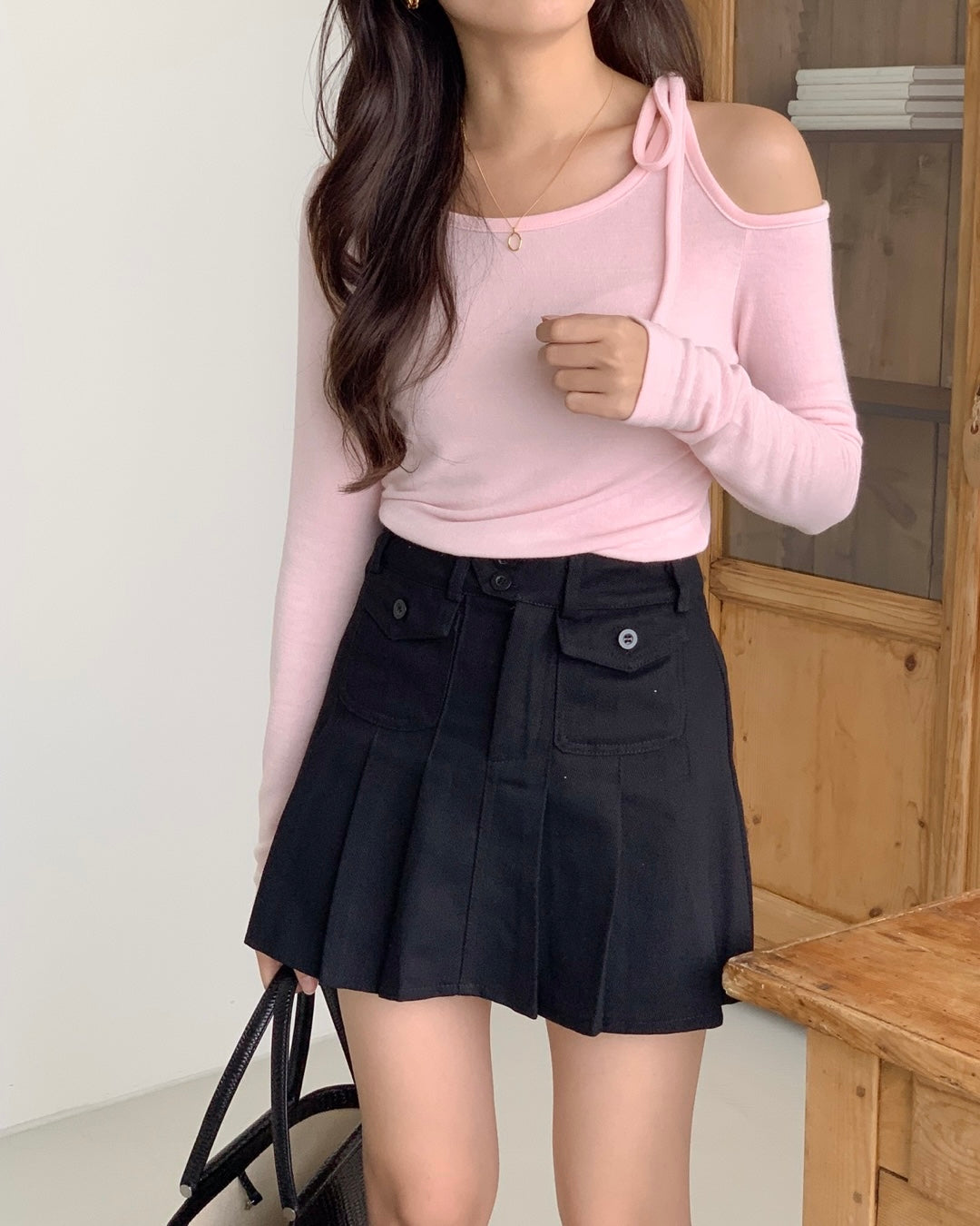 Open Shoulder Tie Top