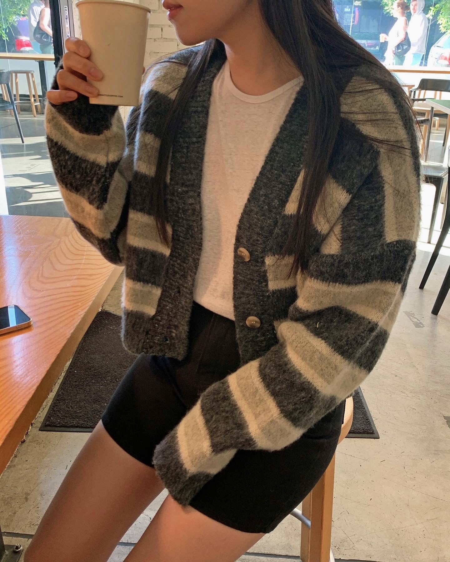 Striped Sweater Cardigan