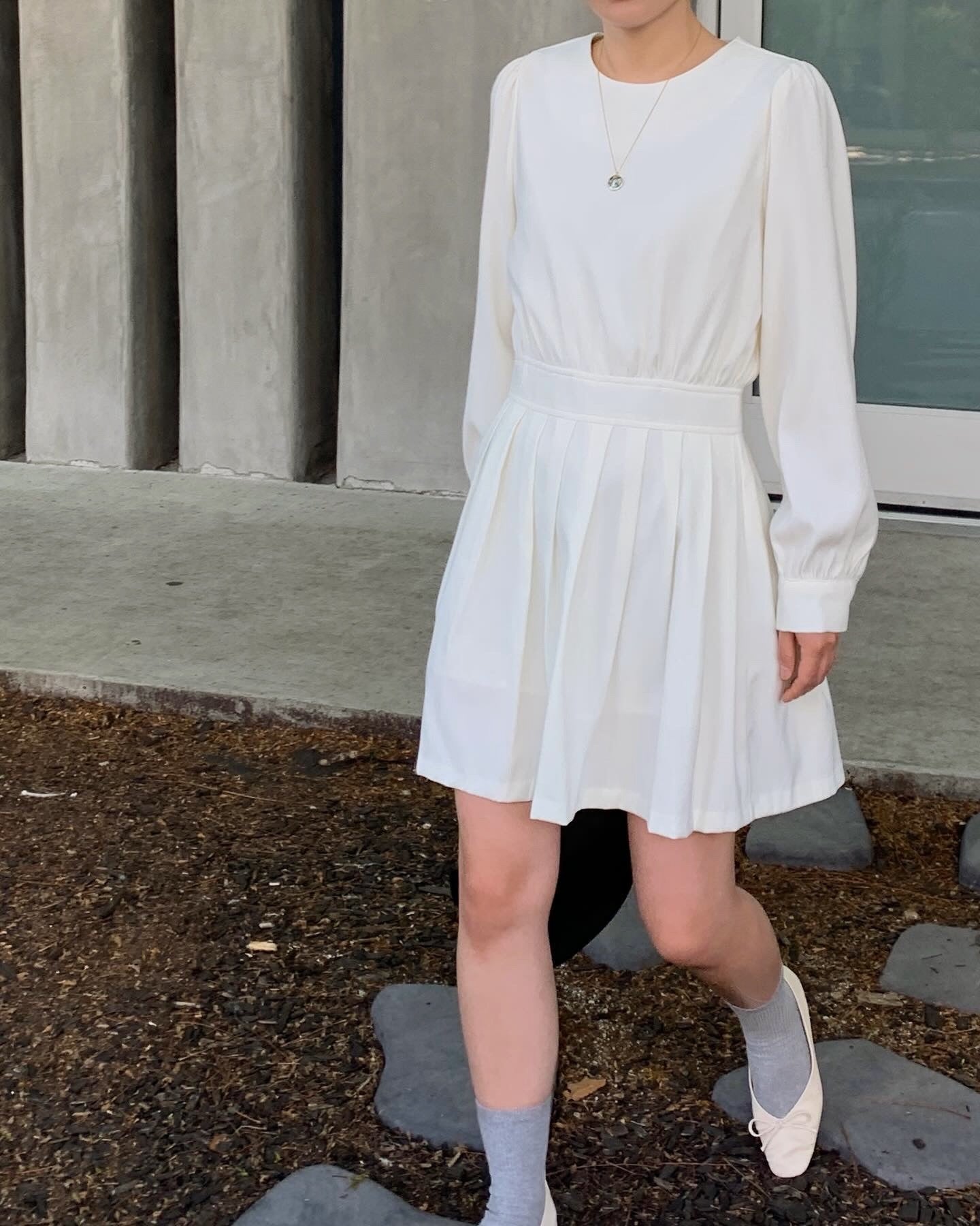 Pleated Shirring Dress