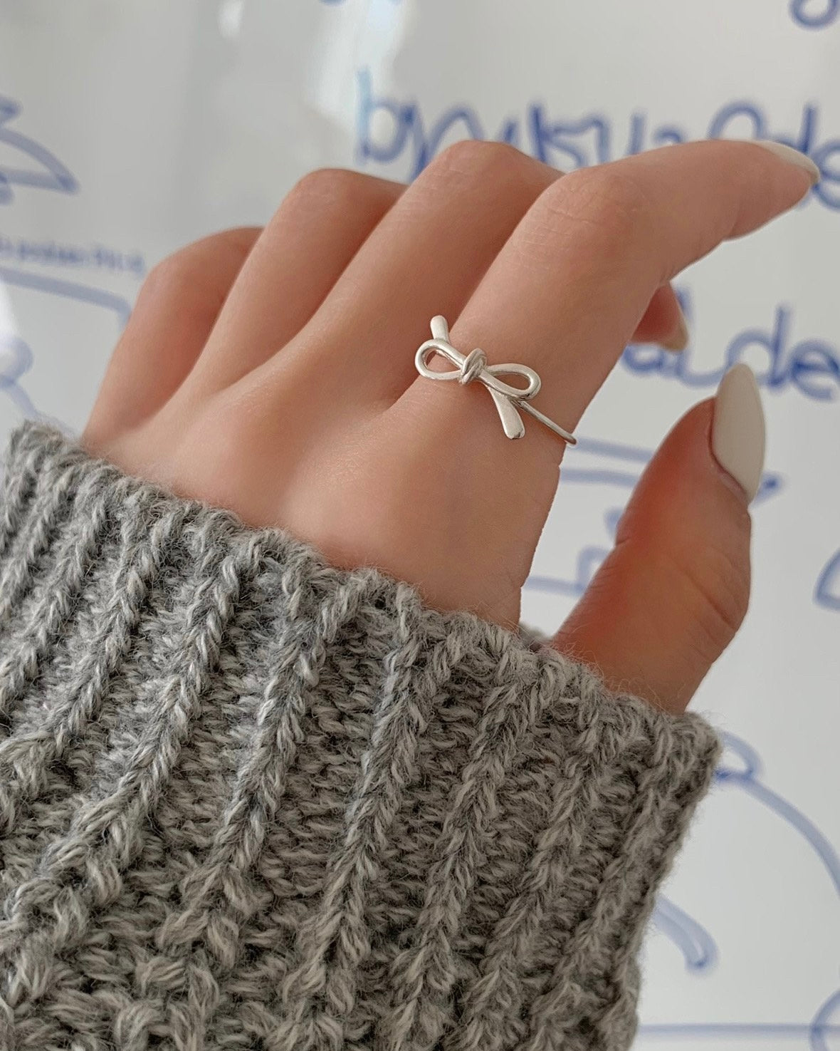 925 Silver Ribbon Open Ring