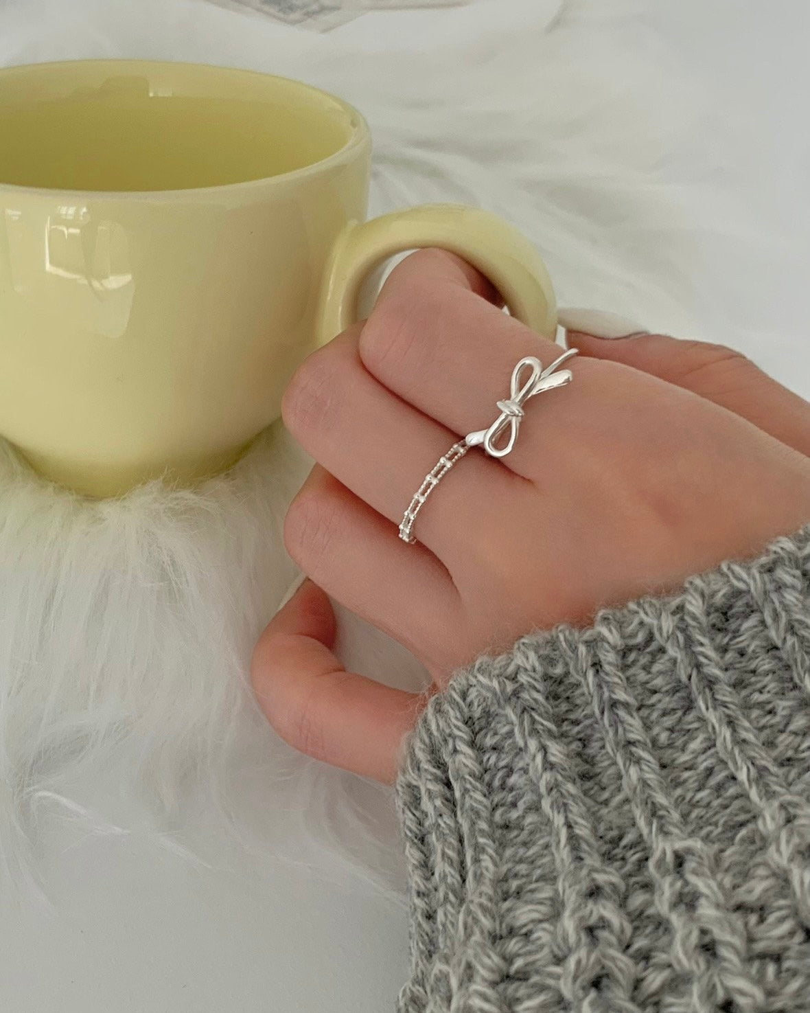 925 Silver Ribbon Open Ring