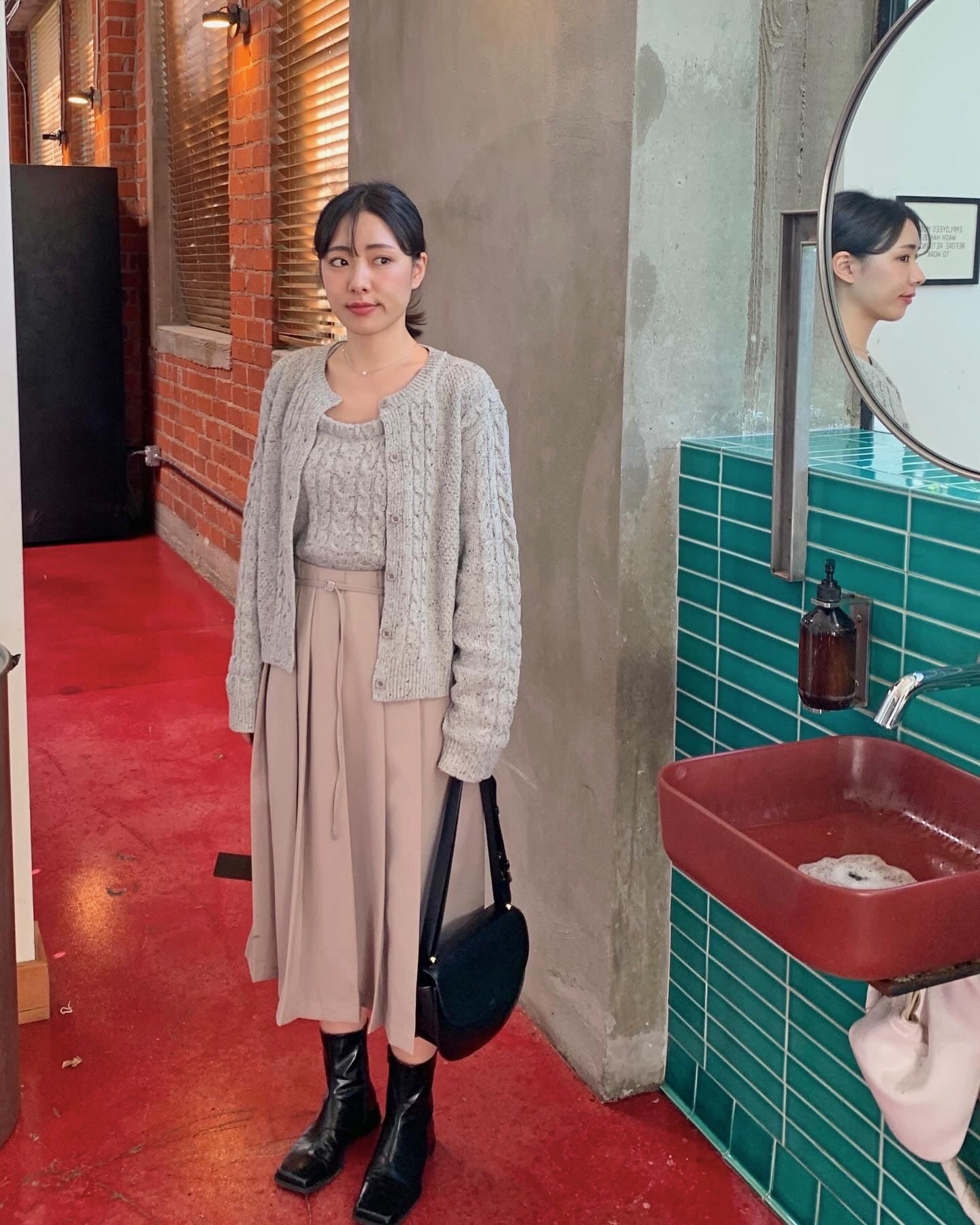 Pleated Belt Skirt