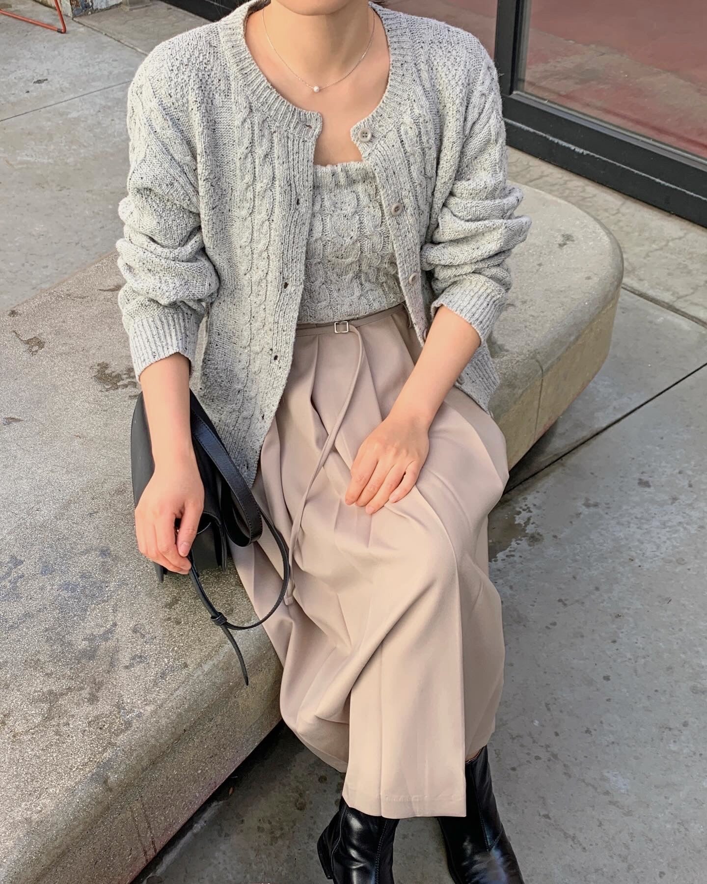 Pleated Belt Skirt