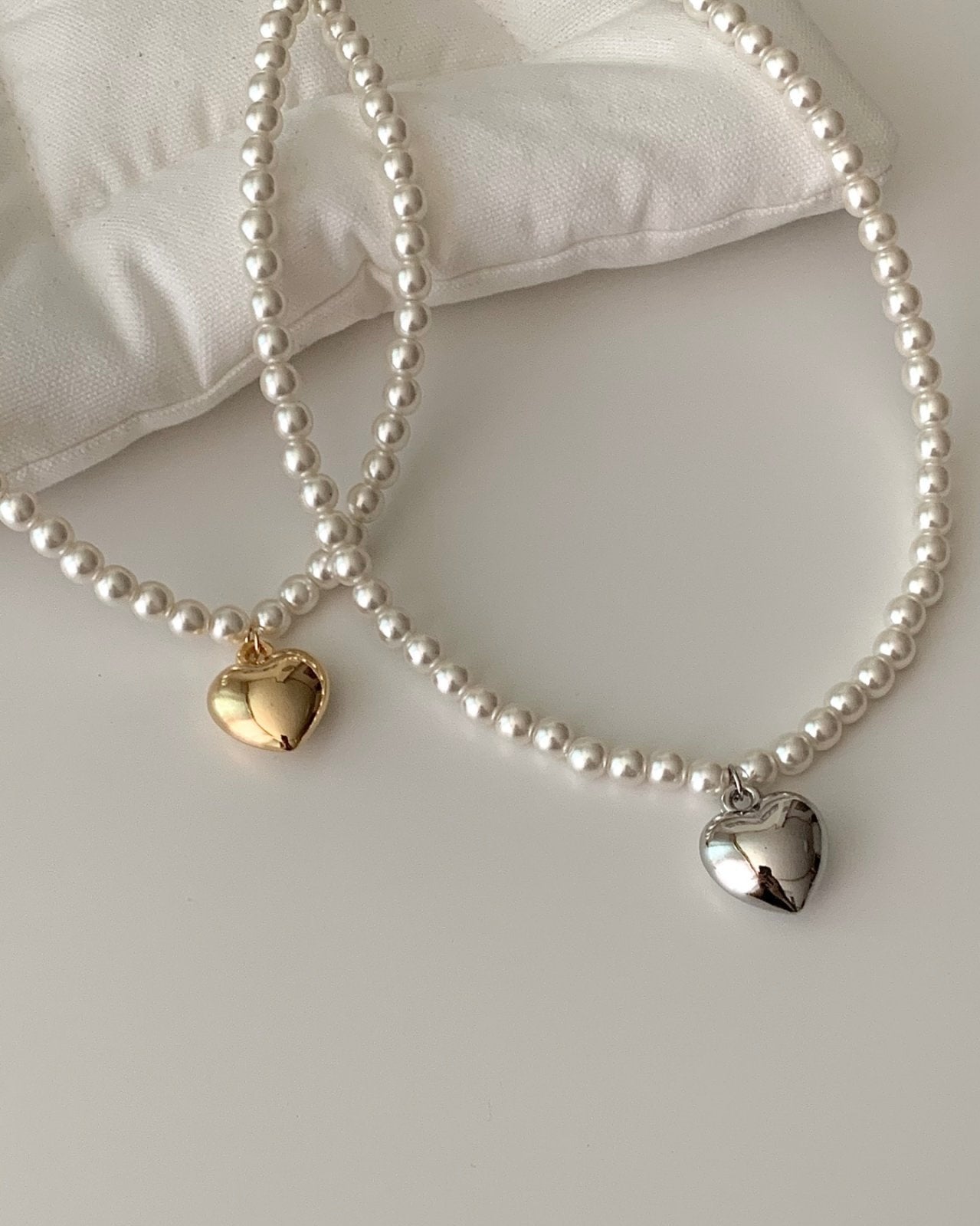 Bold Heart Pearl Necklace