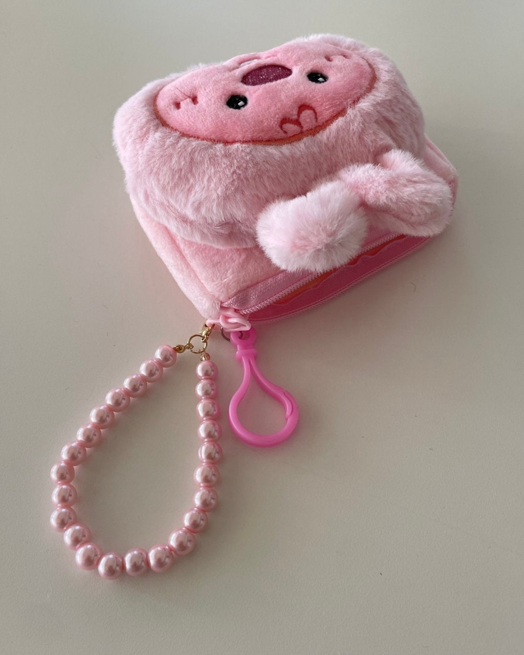 Pink Rabbit Pouch Keychain