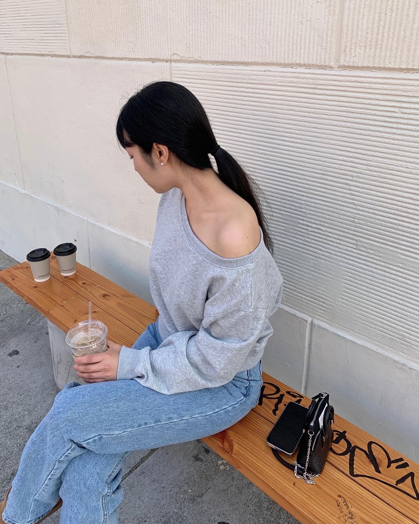 One Shoulder Sweatshirt