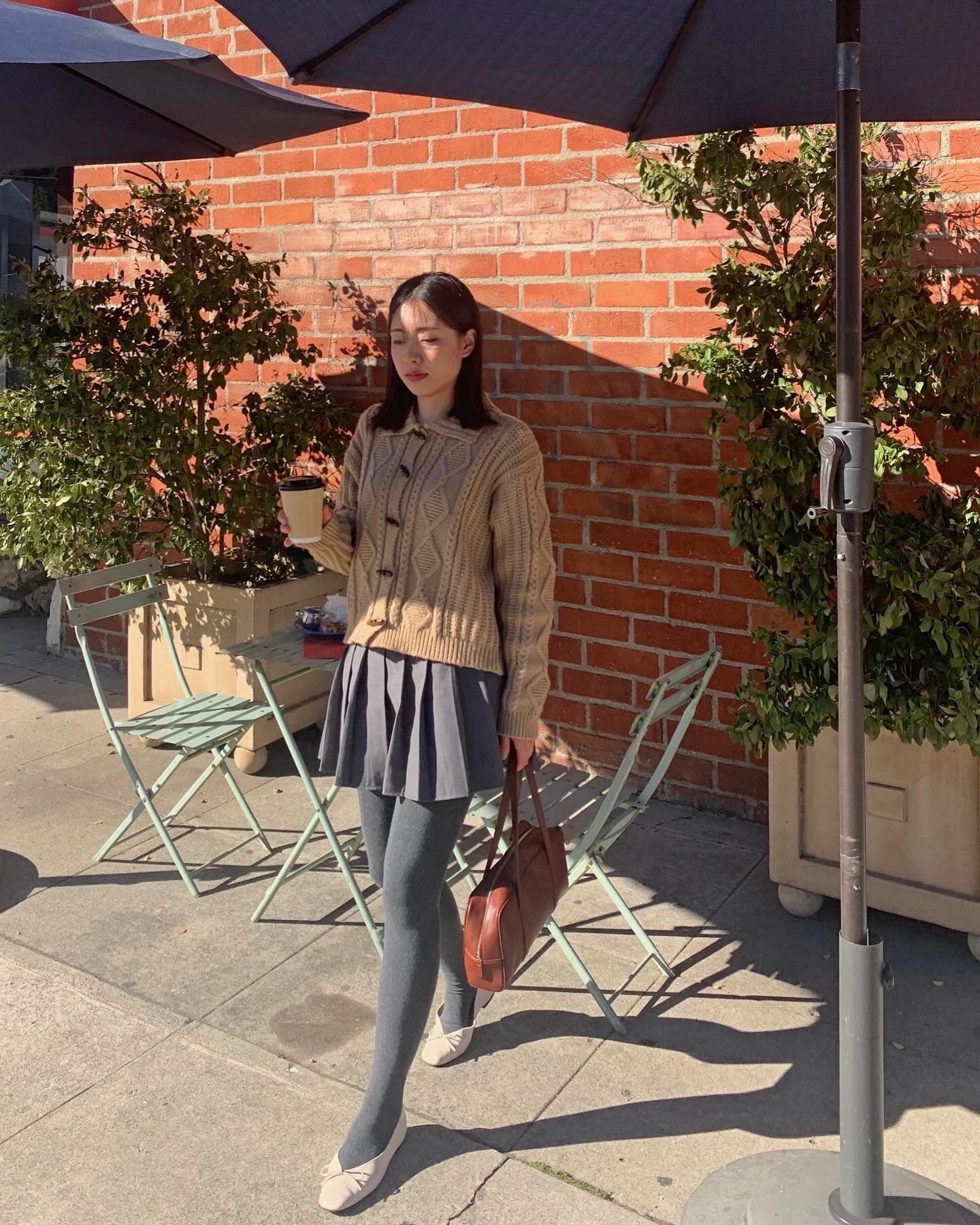 Toggle Button Cable Knit Cardigan