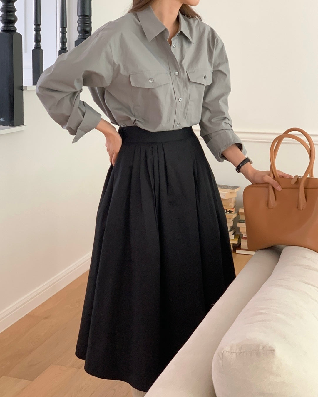 Flared Long Skirt
