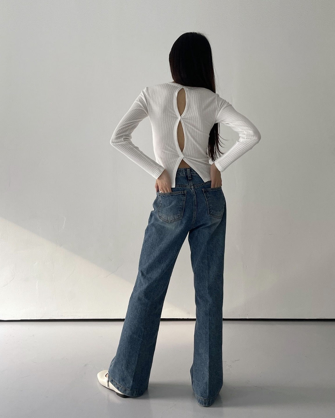 Boot Cut Washed Jeans