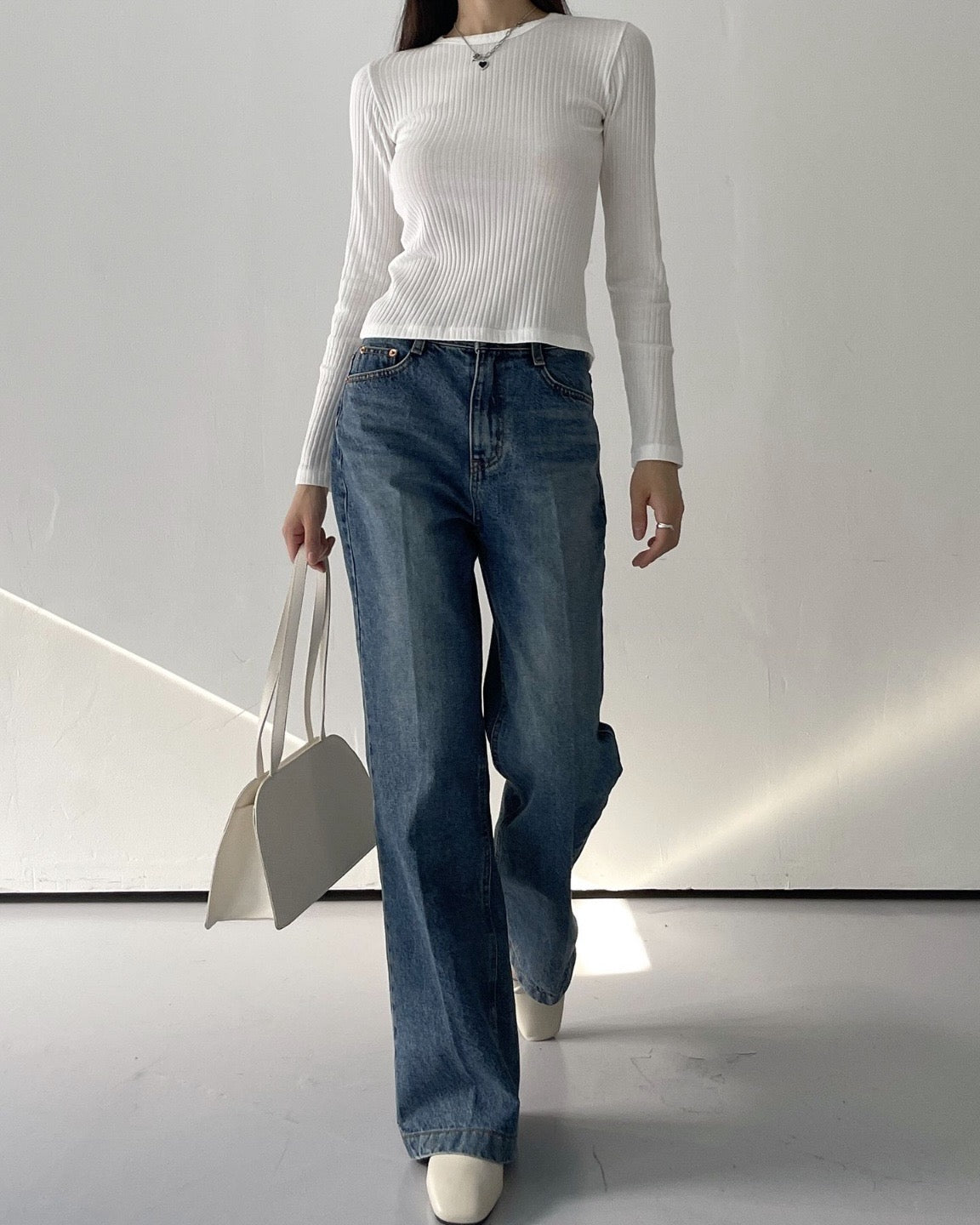 Boot Cut Washed Jeans