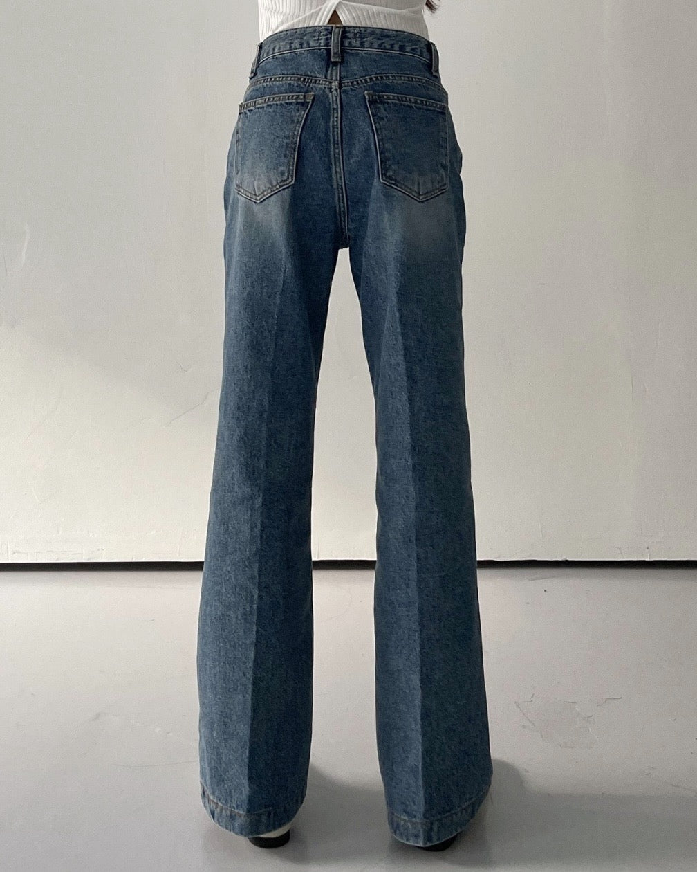 Boot Cut Washed Jeans