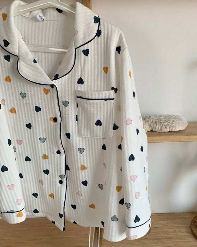 Heart Quilted Pajama Set