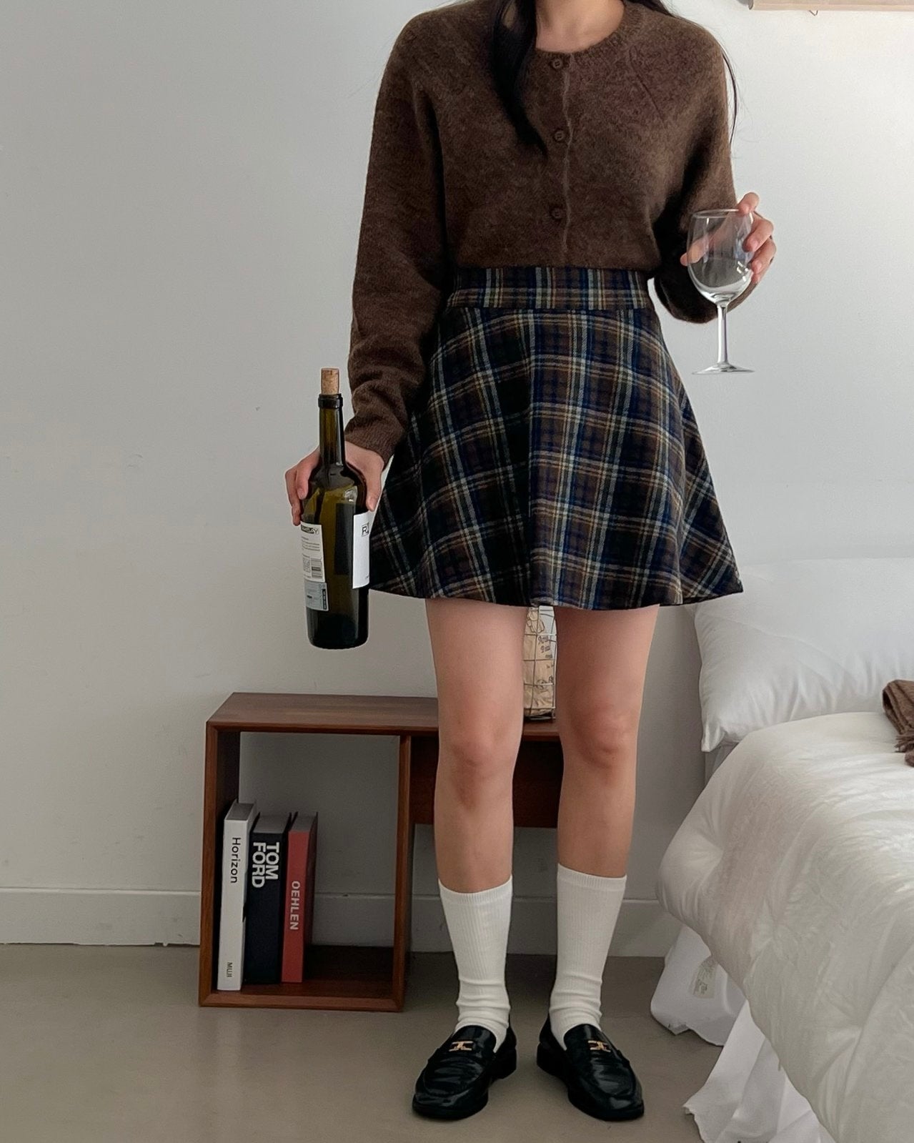 Plaid Flare Mini Skirt