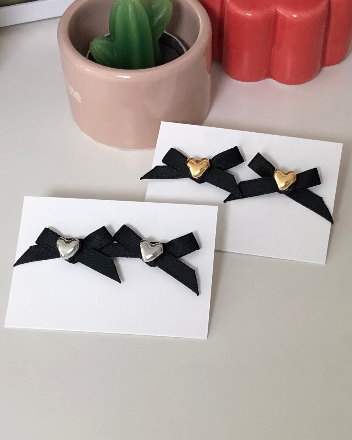 Heart Ribbon Earring