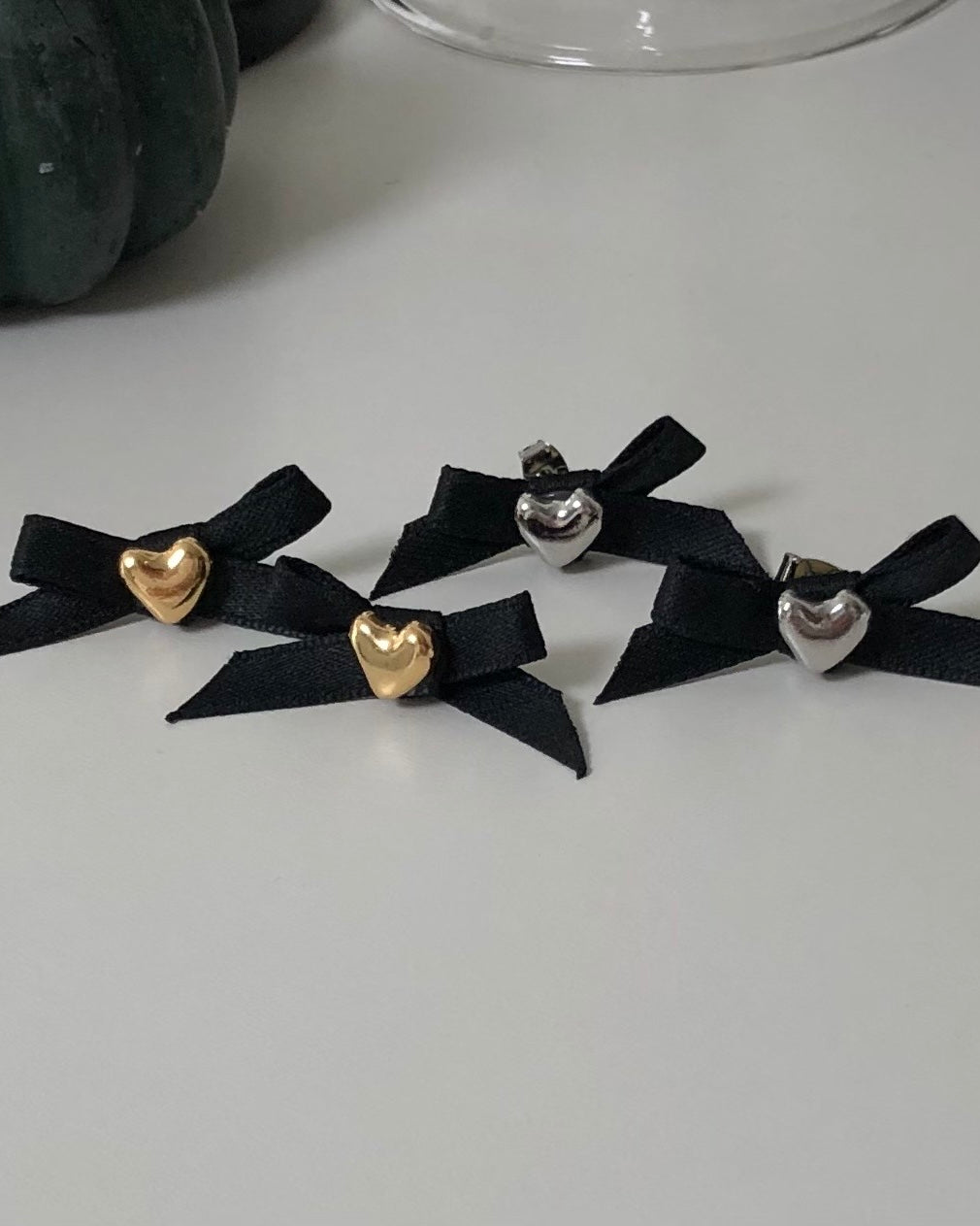 Heart Ribbon Earring