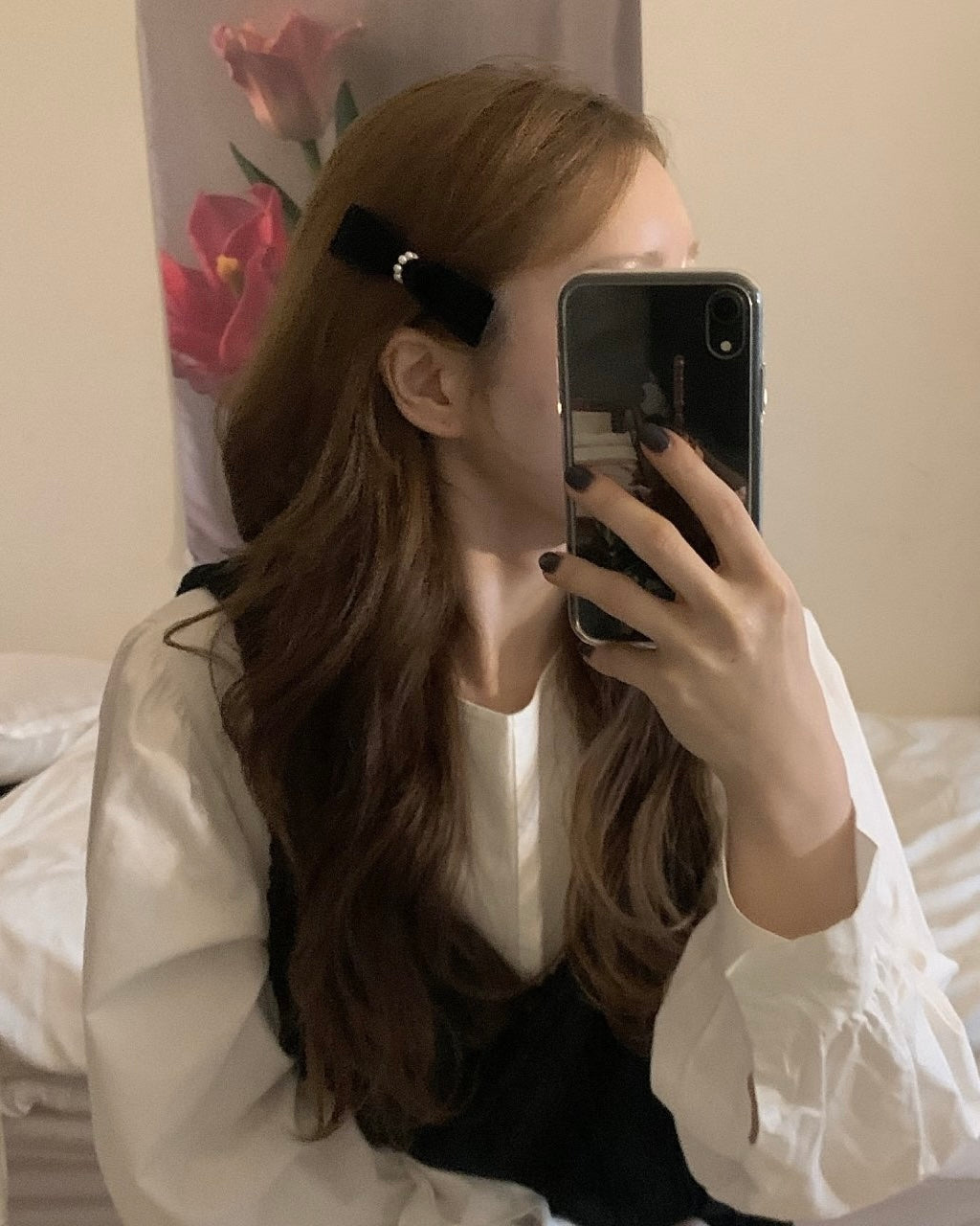 Pearl and Velvet Ribbon Hair Pin