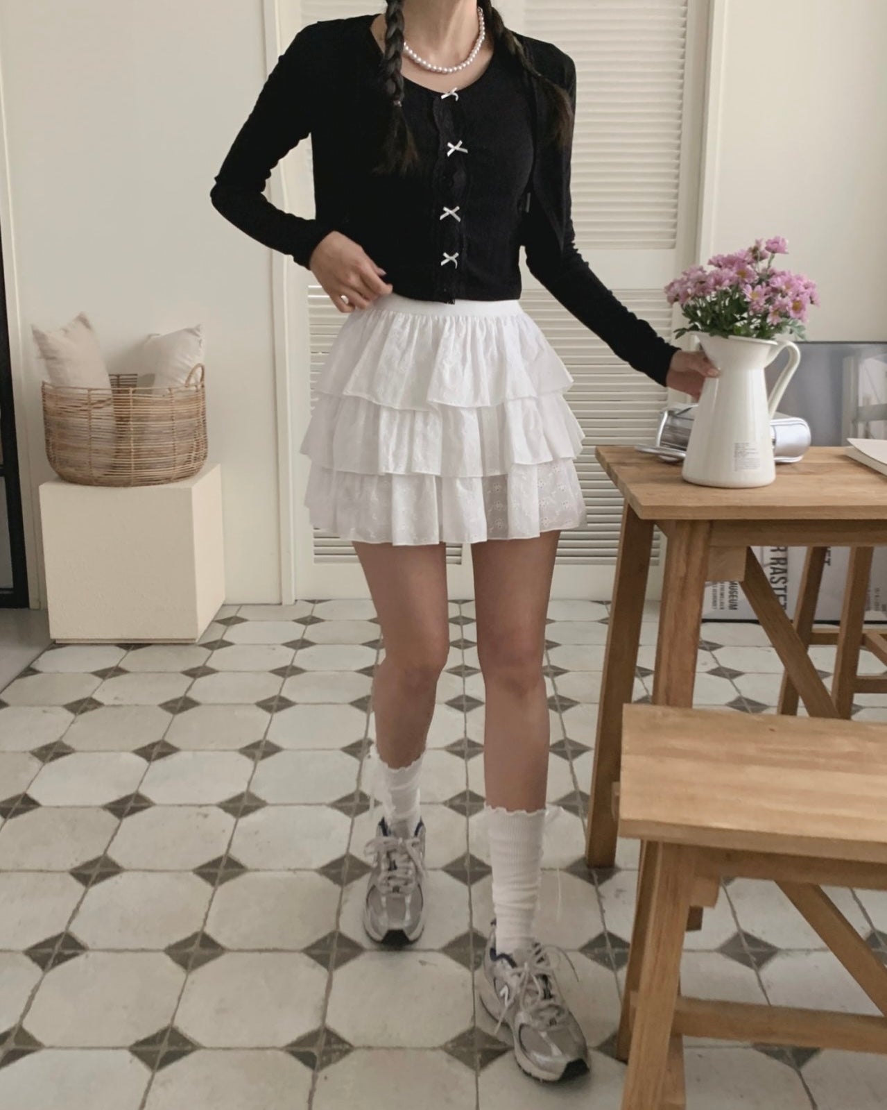 Embroidered Mini Skort