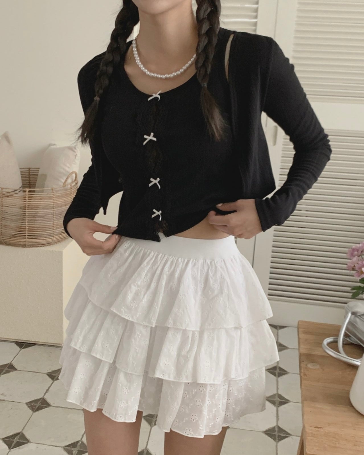 Embroidered Mini Skort