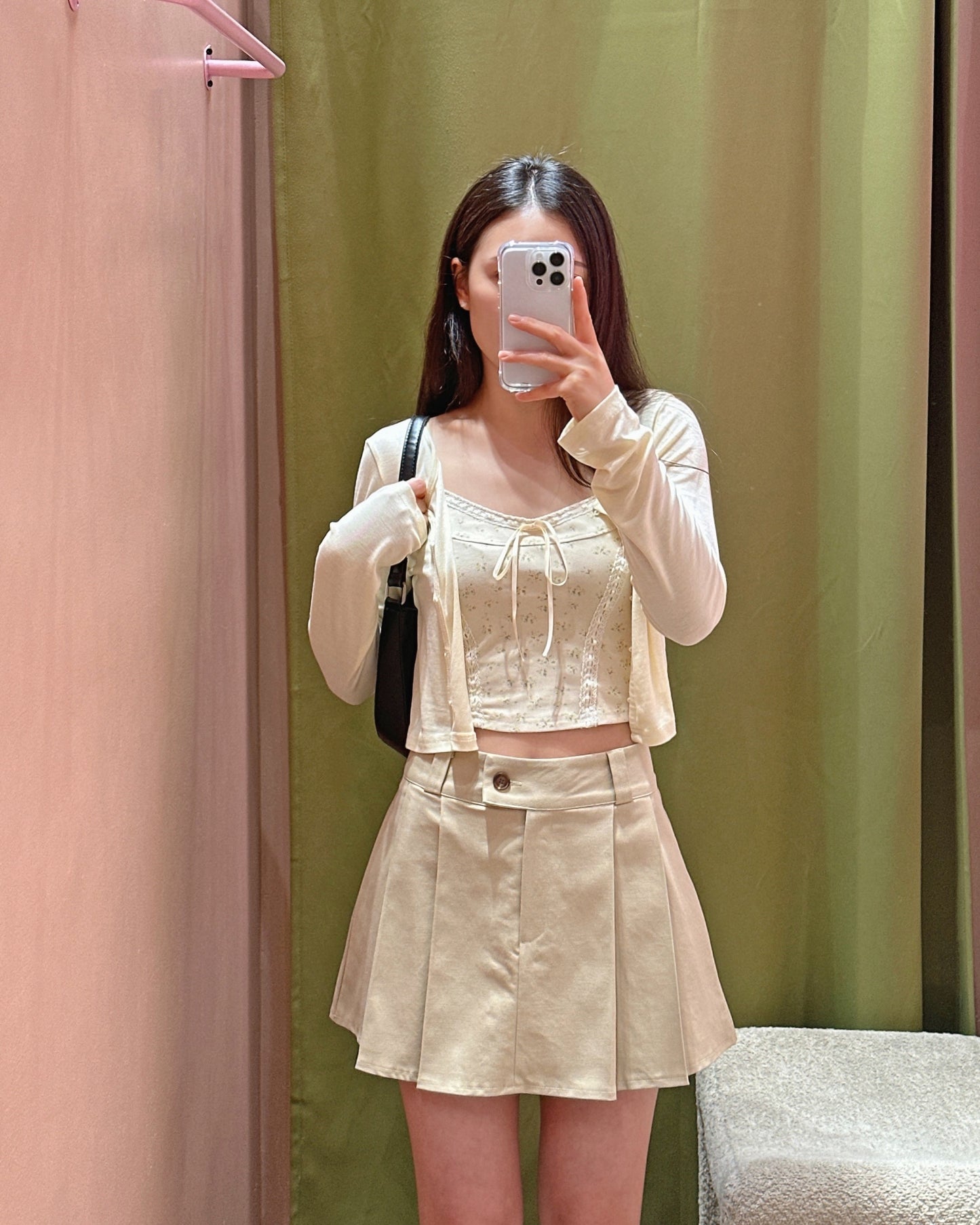 Side Button Pleat Skort