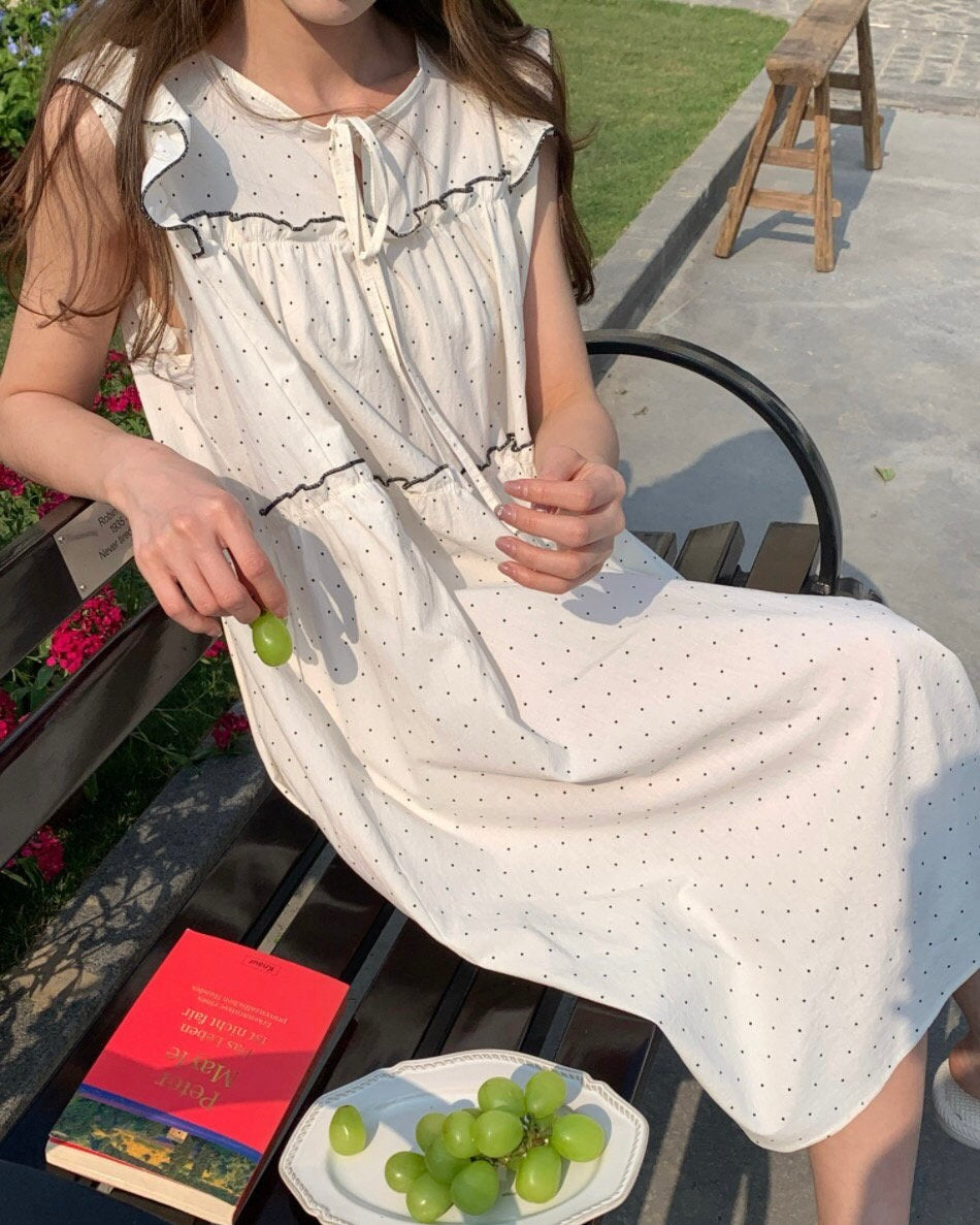Polka Dot Ruffle Pajama Dress