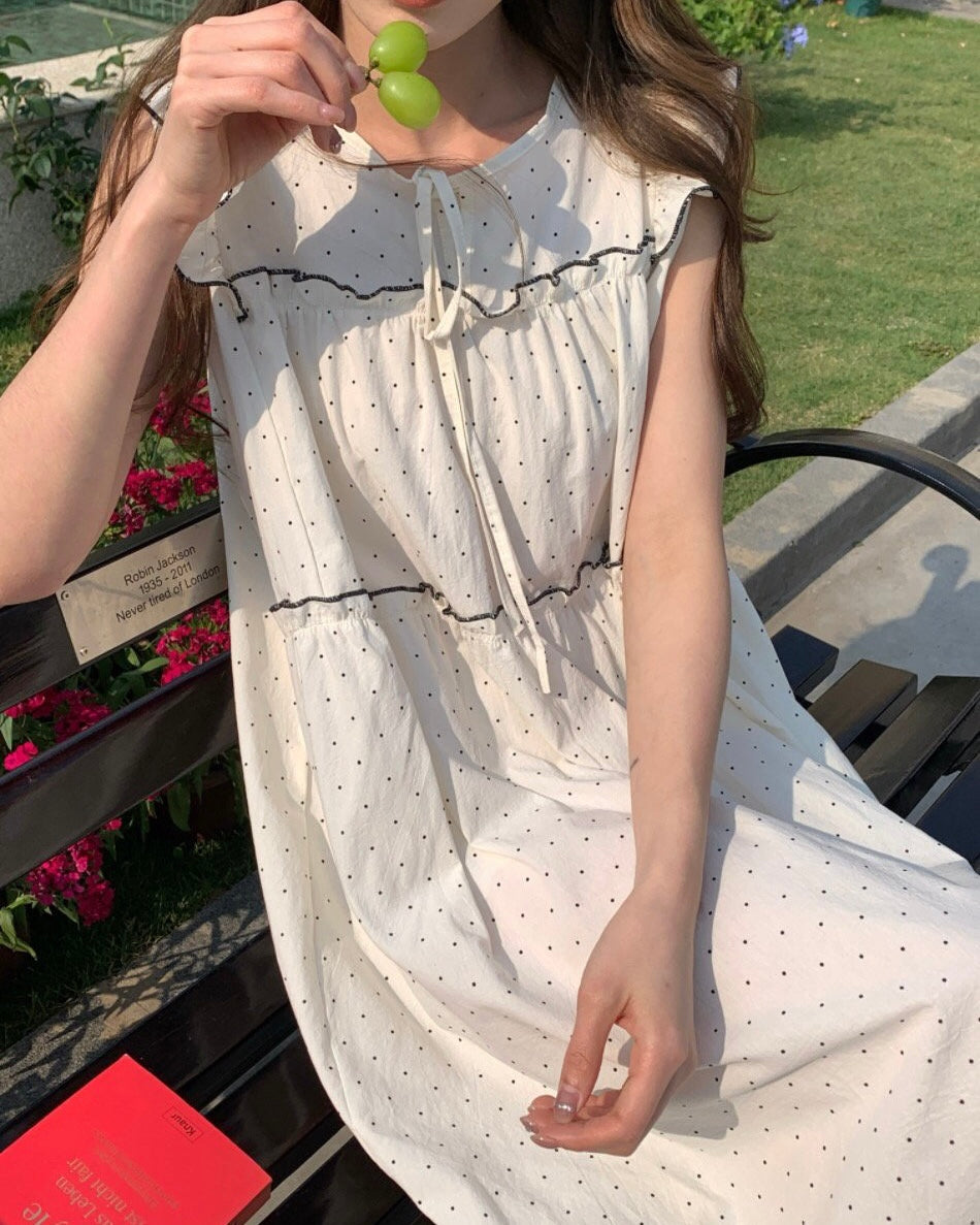 Polka Dot Ruffle Pajama Dress