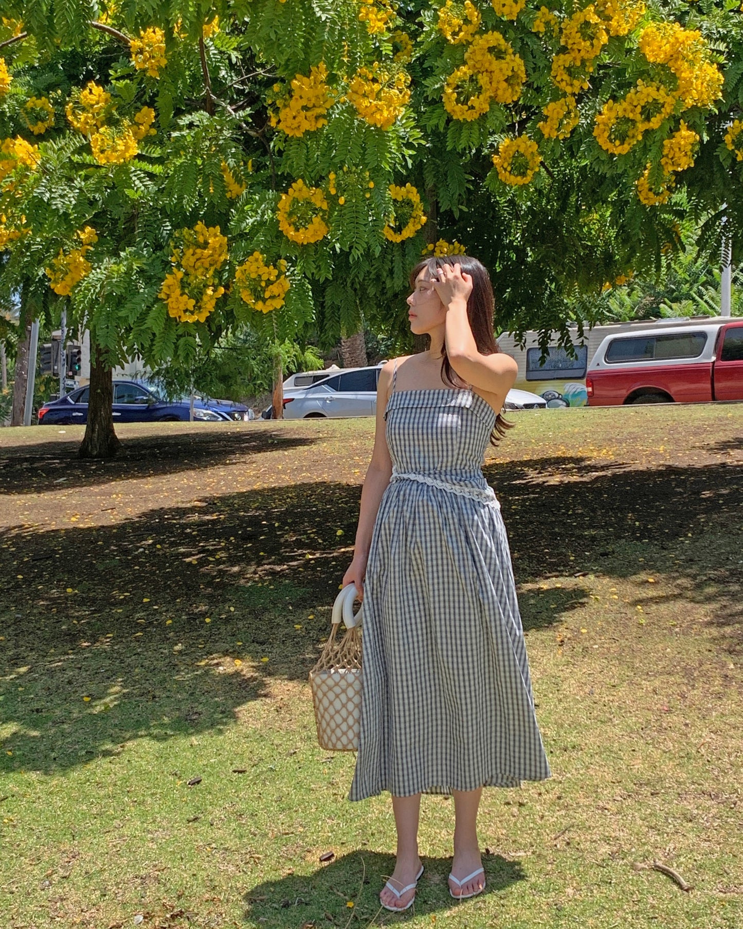 Gingham Sundress Kerchief Duo