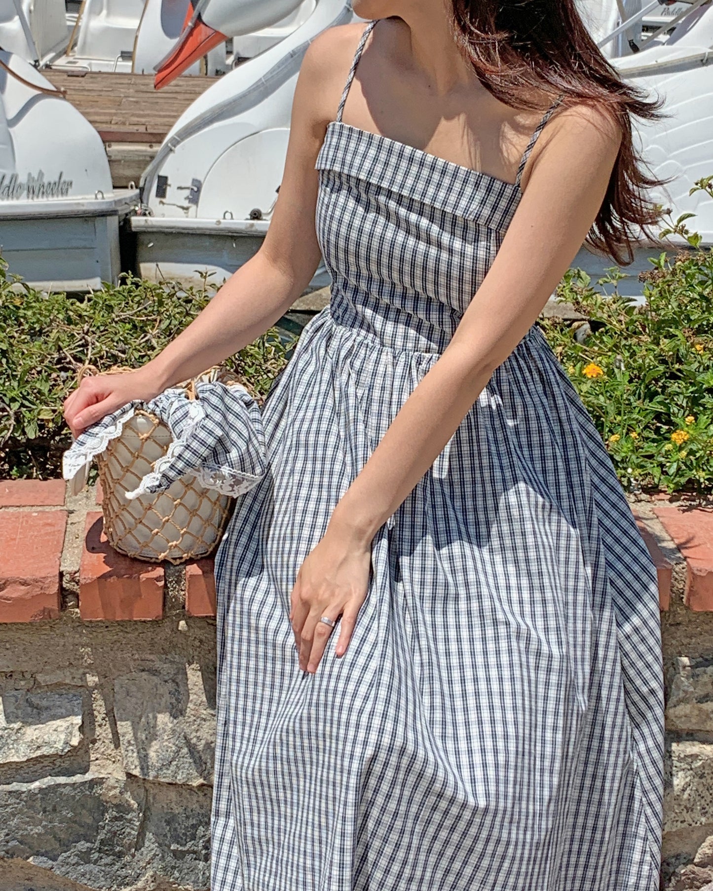 Gingham Sundress Kerchief Duo