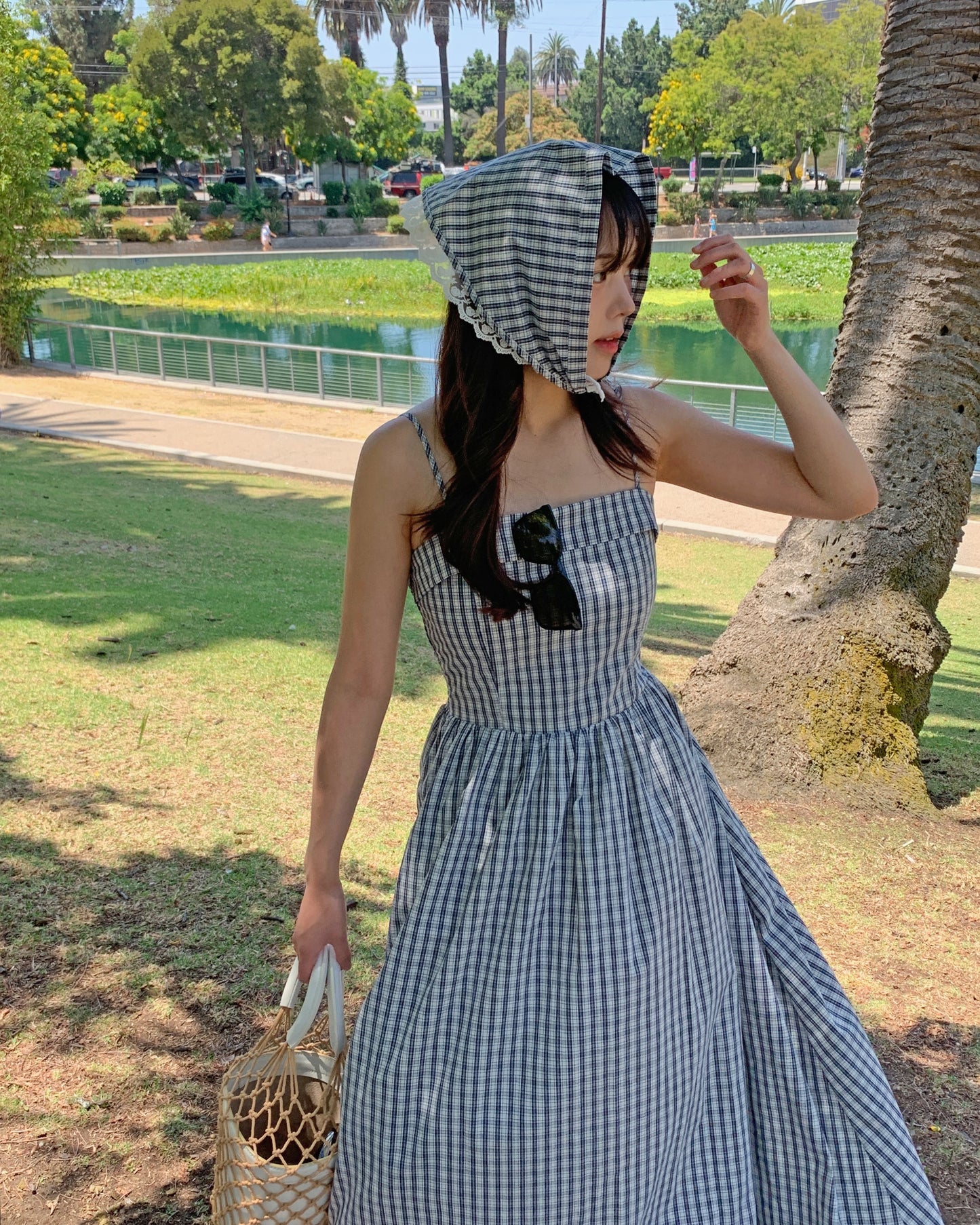 Gingham Sundress Kerchief Duo