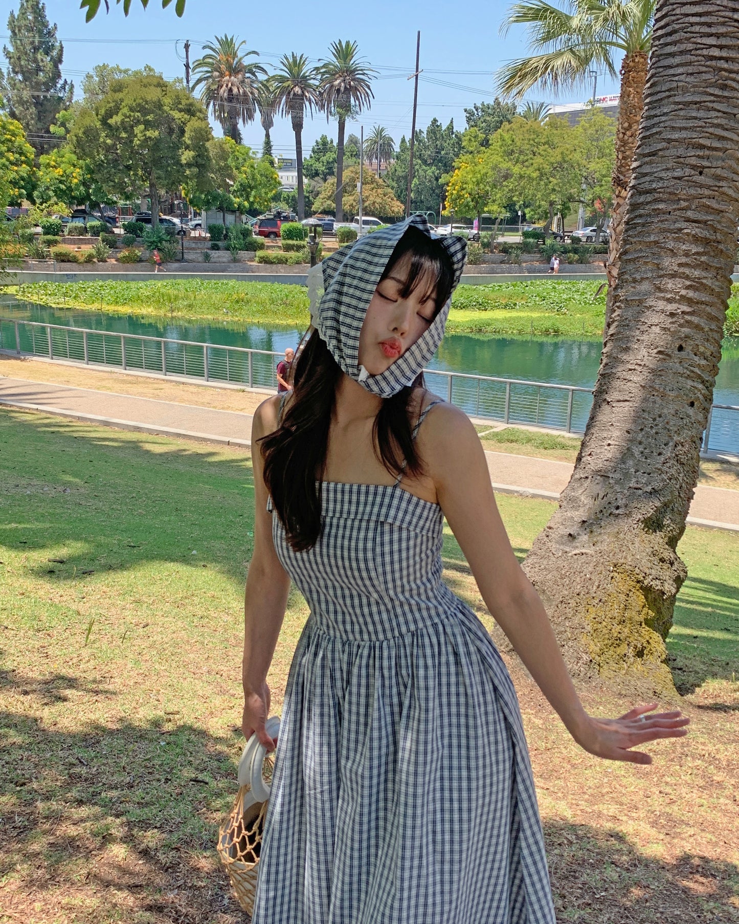 Gingham Sundress Kerchief Duo