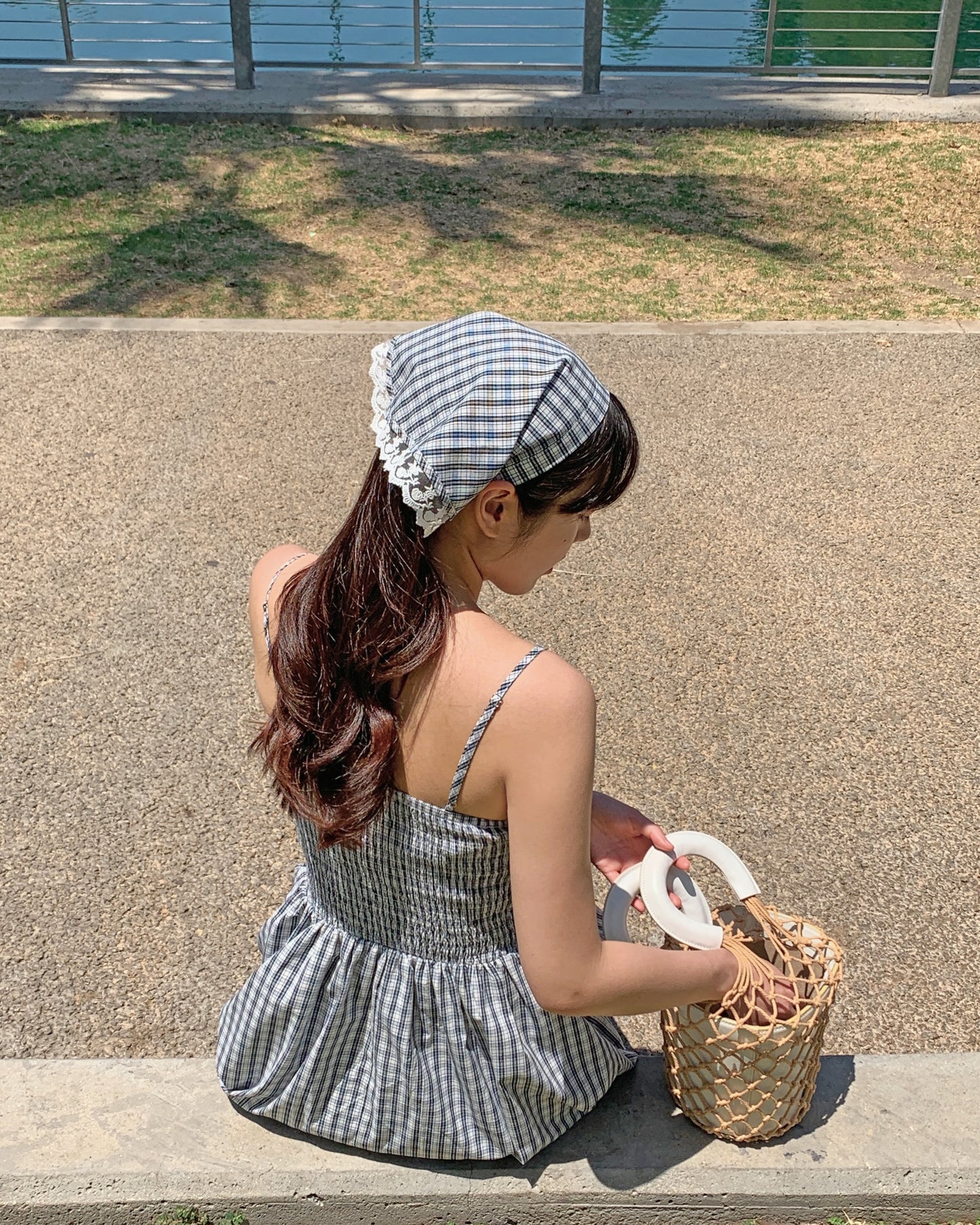 Gingham Sundress Kerchief Duo
