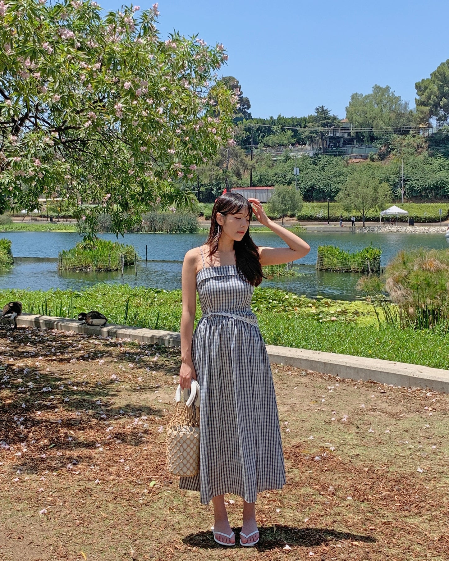 Gingham Sundress Kerchief Duo