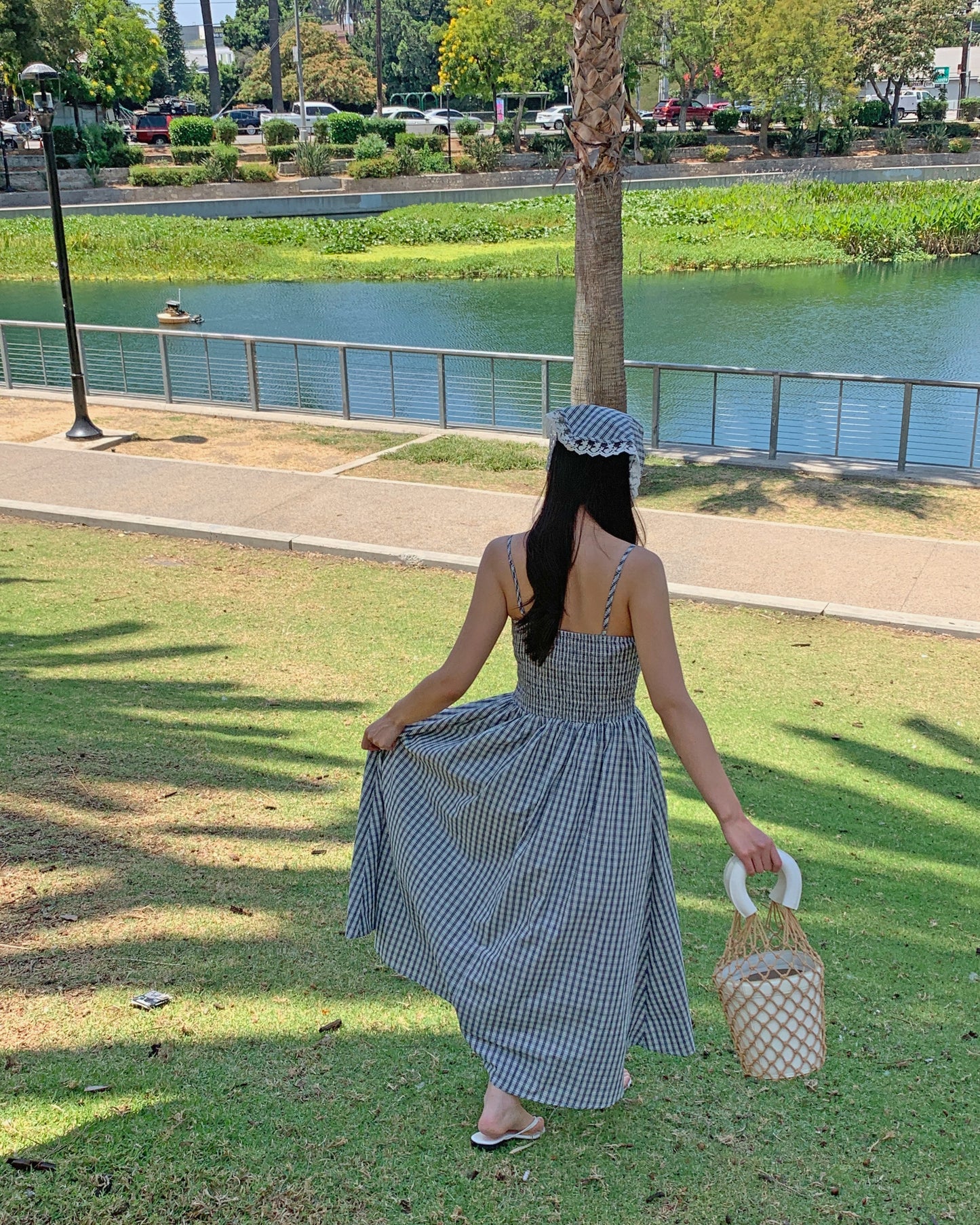 Gingham Sundress Kerchief Duo