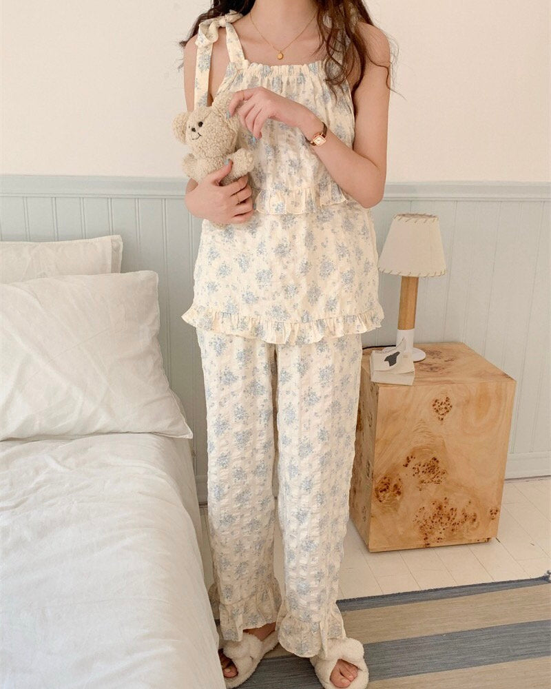 Blue Garden Pajama Set