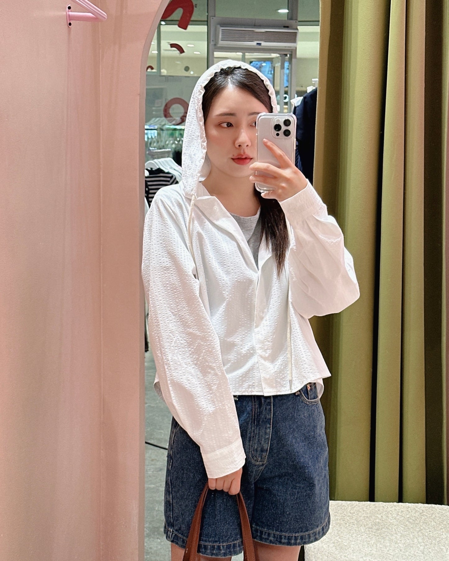 Textured Hooded Shirt