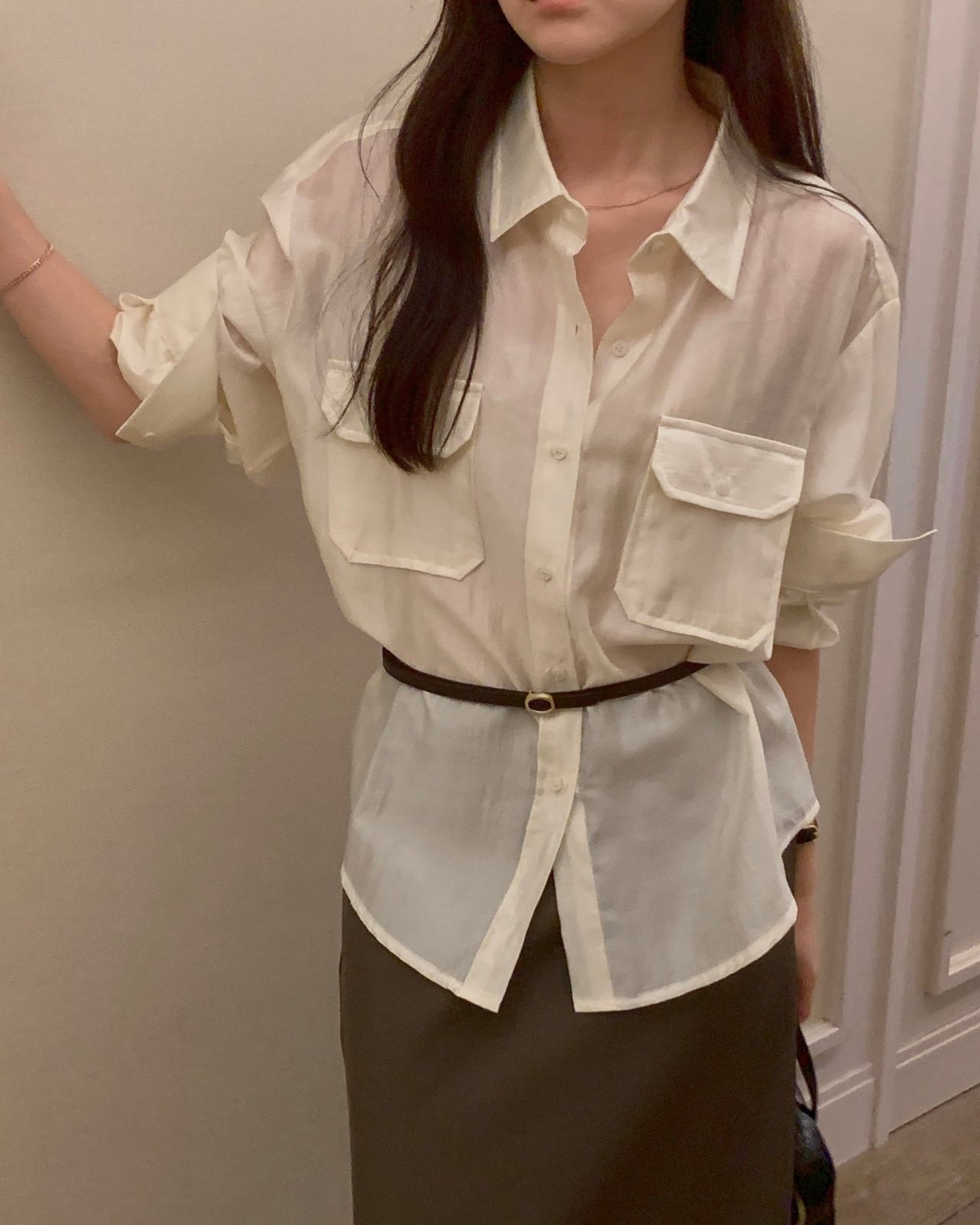 Sheer Double-Pocket Shirt